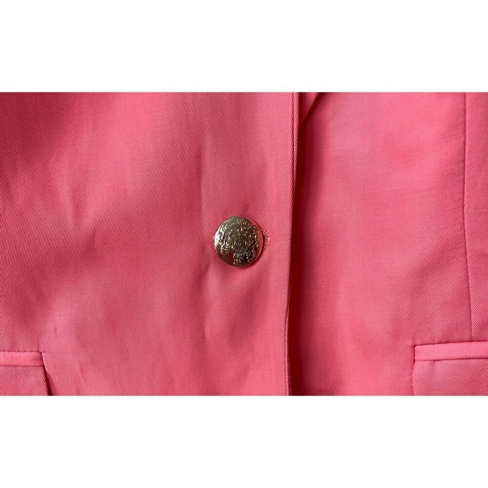 Zara Womens Hot Pink Gold Button Blazer Size M Glam Office Chic Modern Coquette - Picture 8 of 11